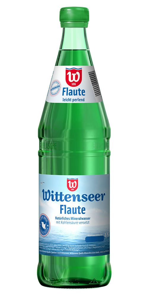 Flasche des sanften Wittenseer Mineralwassers Flaute