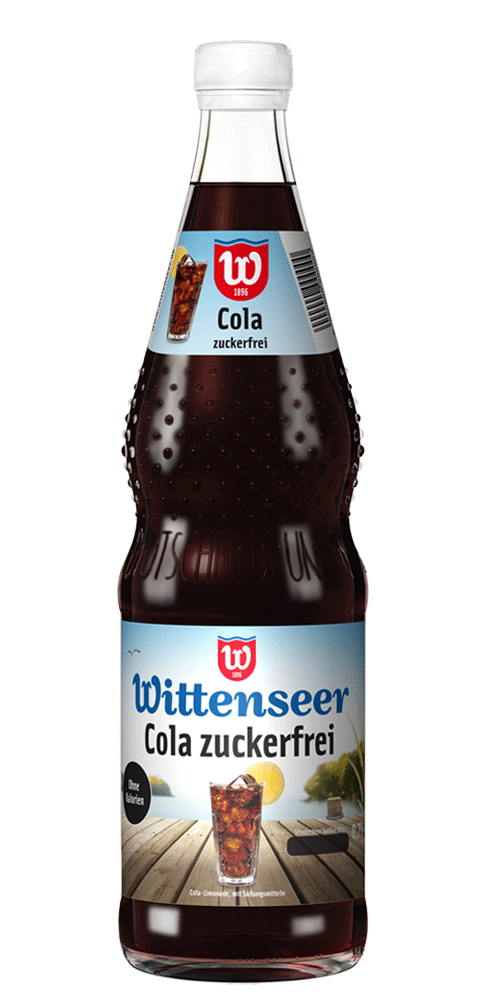 Flasche der Cola Zuckerfrei Limonade von der Wittenseer Quelle