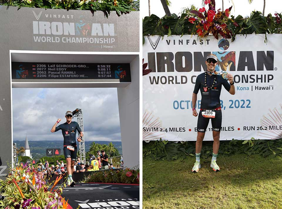 Leif im Ziel Ironman Hawaii